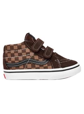 Zapatilla Niño/a Vans Sk8-Mid Cuadros Marron