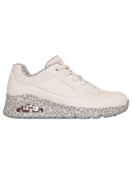 Zapatilla Mujer Skchers Uno Beige