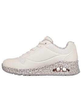 Zapatilla Mujer Skchers Uno Beige