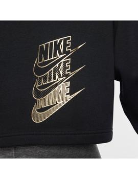 Sudadera Mujer Nike Nsw Negra Dorada