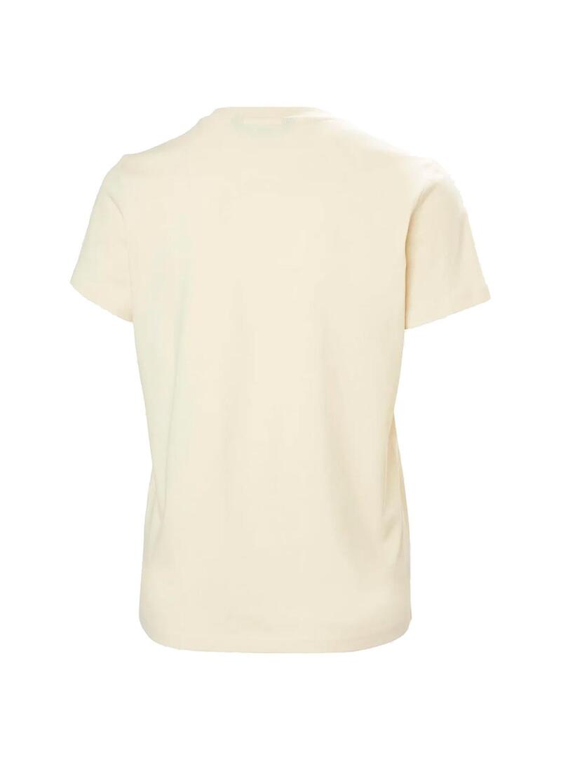 Camiseta Mujer Helly Hansen Logo Crema