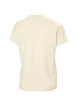 Camiseta Mujer Helly Hansen Logo Crema