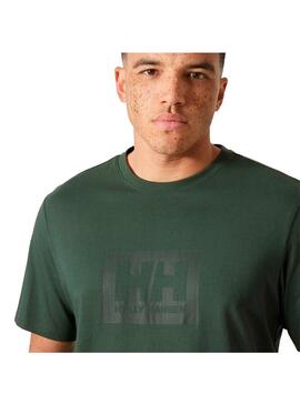 Camiseta Hombre Helly Hansen Box T 2.0 Verde