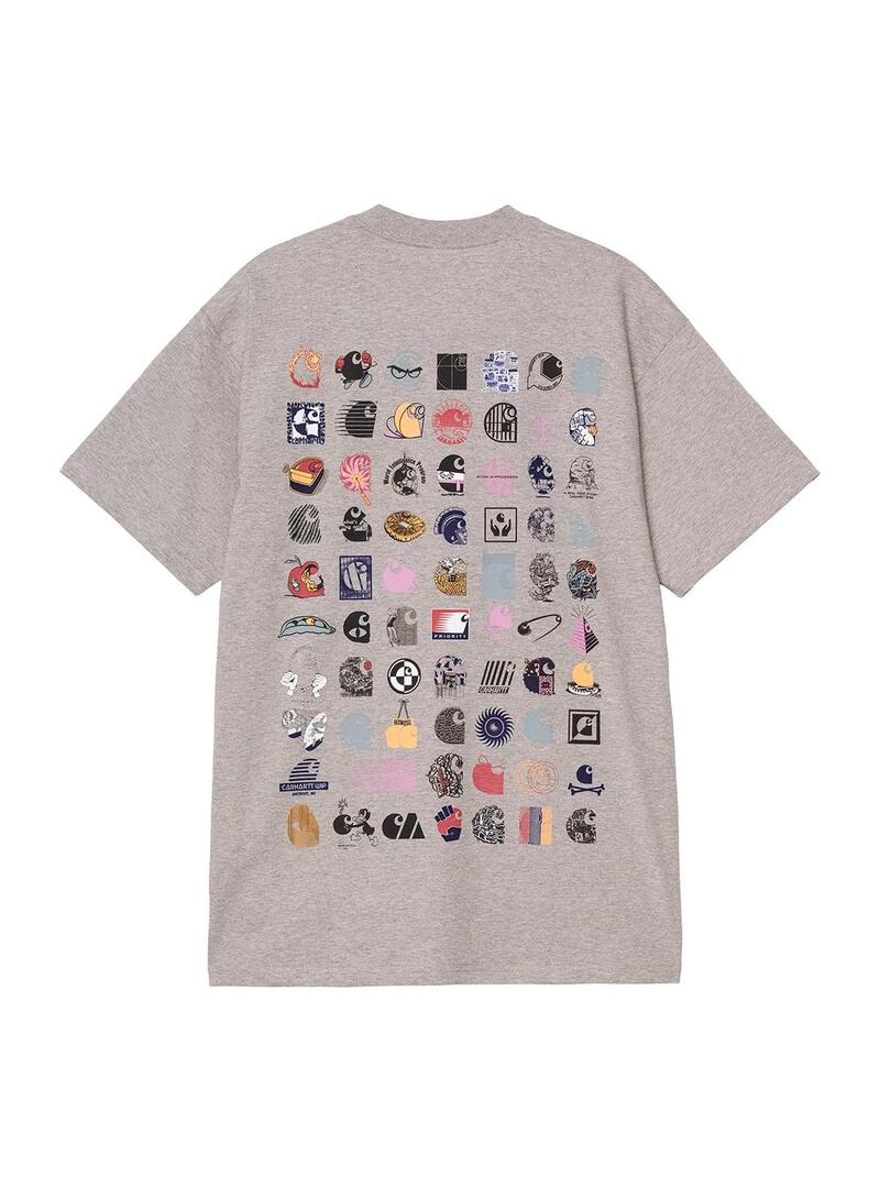 Camiseta Hombre Carhartt WIP Logo Archive Gris