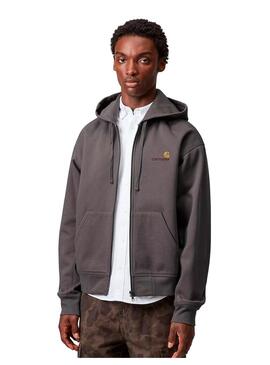 Sudadera Hombre Carhartt WIP American Script Gris