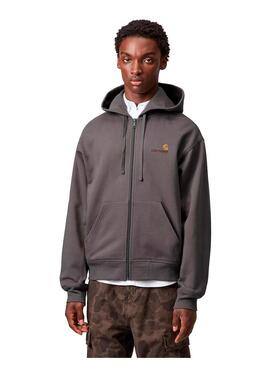 Sudadera Hombre Carhartt WIP American Script Gris