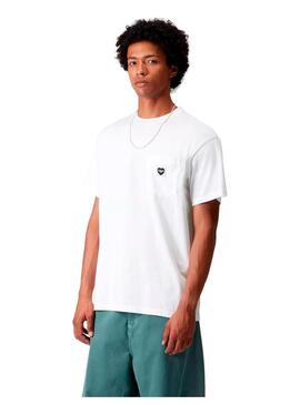 Camiseta Hombre Carhartt WIP Pocket Heart Blanco