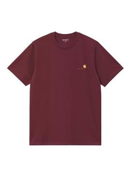 Camiseta Hombre Carhartt WIP American Script Granate