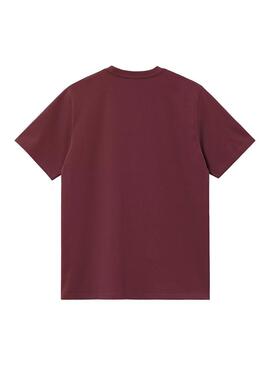 Camiseta Hombre Carhartt WIP American Script Granate