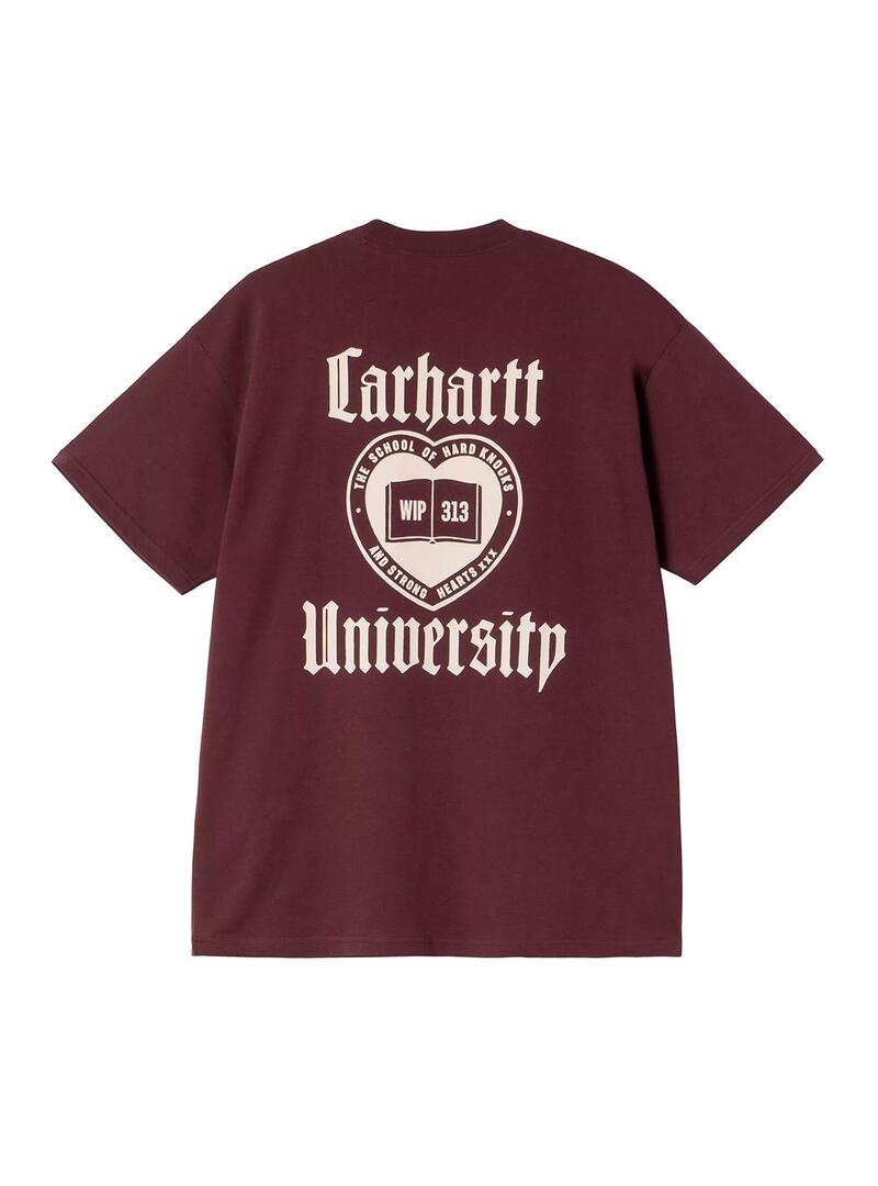 Camiseta Hombre Carhartt WIP Schooling Granate