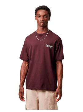 Camiseta Hombre Carhartt WIP Schooling Granate