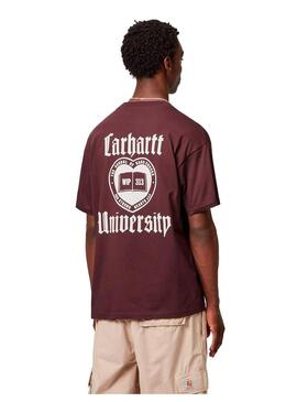 Camiseta Hombre Carhartt WIP Schooling Granate
