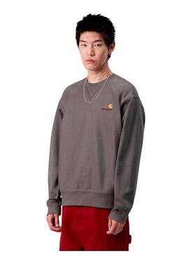 Sudadera Hombre Carhartt WIP American Script Gris