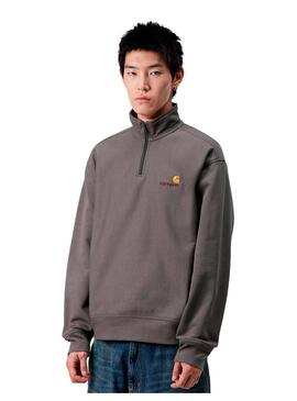 Sudadera Hombre Carhartt WIP Half Zip American Gris