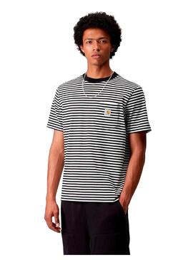 Camiseta Hombre Carhartt WIP Verne Pocket Negra Blanca