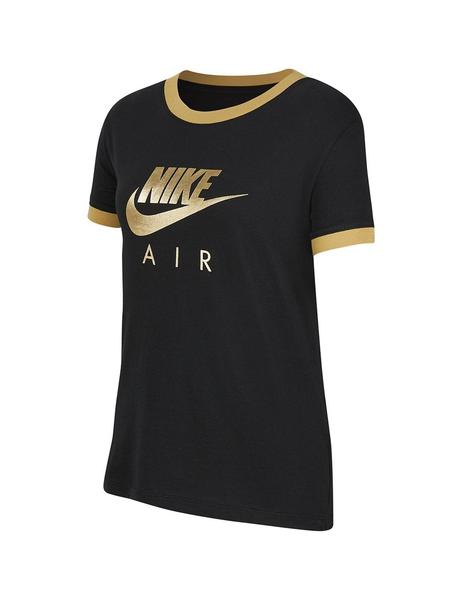 Contribución Doblez salchicha Camiseta Niña Nike Air Logo Negro/Dorado