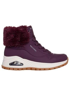 Bota Mujer Skechers Uno Rugged Granate