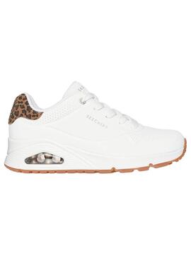 Zapatilla Mujer Skechers Uno Blanca Print