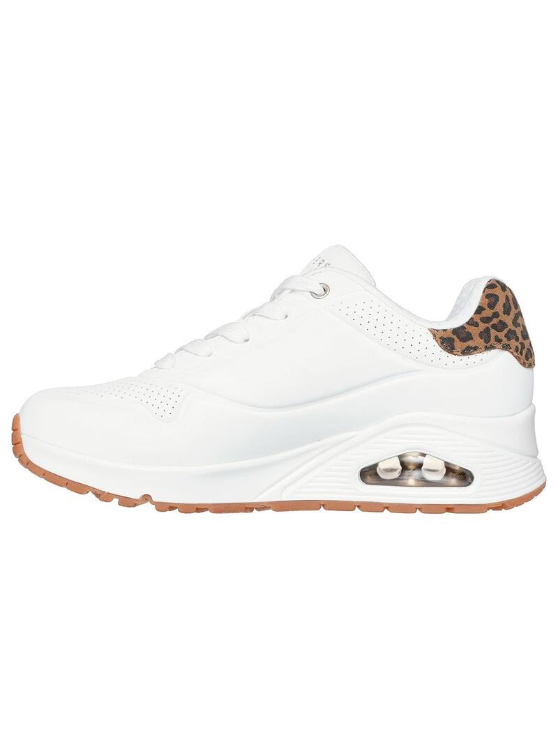 Zapatilla Mujer Skechers Uno Blanca Print