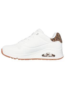 Zapatilla Mujer Skechers Uno Blanca Print
