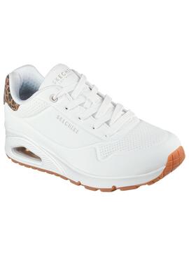 Zapatilla Mujer Skechers Uno Blanca Print