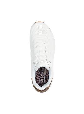 Zapatilla Mujer Skechers Uno Blanca Print