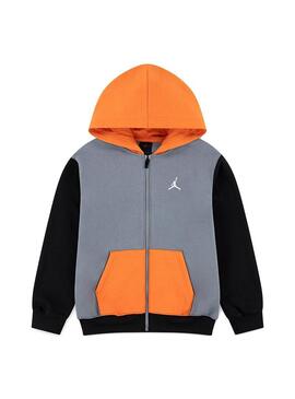 Sudadera Niño/a Jordan Brooklyn Negro Gris Naranja