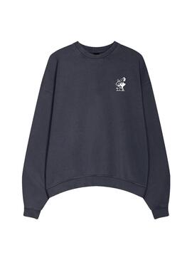 Sudadera Hombre Kaotiko Washed Azul Marino