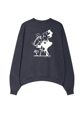 Sudadera Hombre Kaotiko Washed Azul Marino