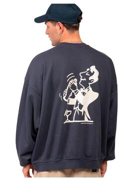 Sudadera Hombre Kaotiko Washed Azul Marino