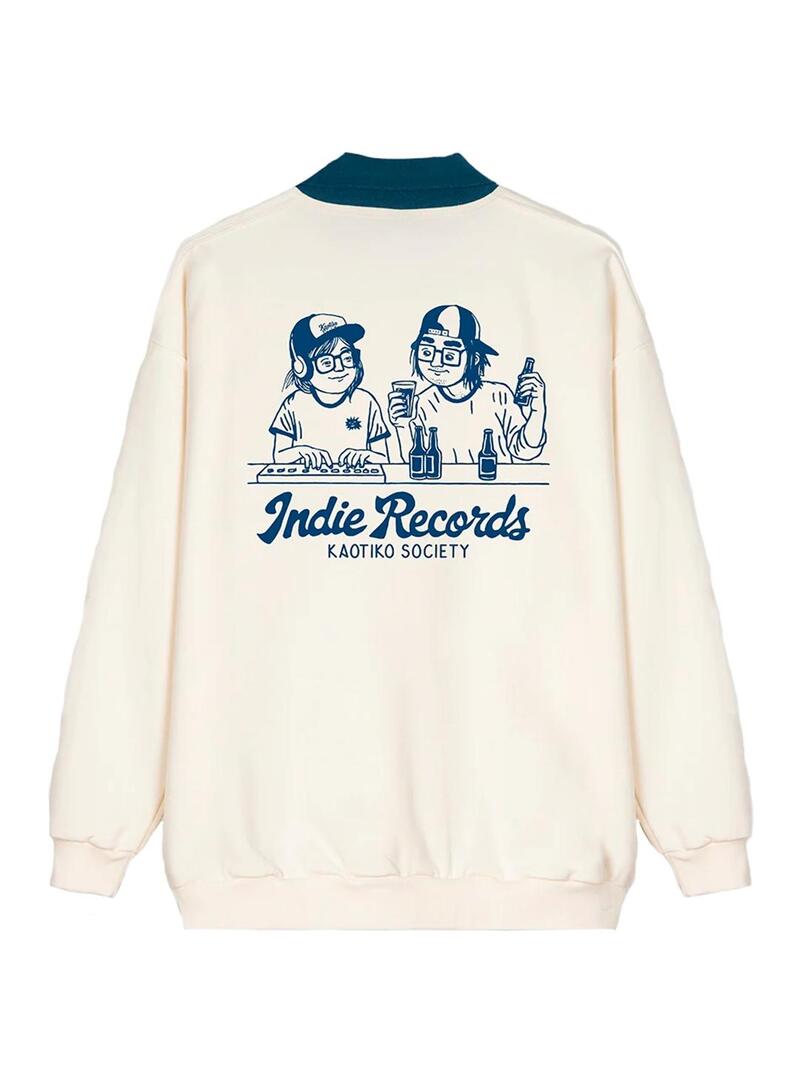 Polo Hombre Kaotiko Nutton Indie Blanco Azul