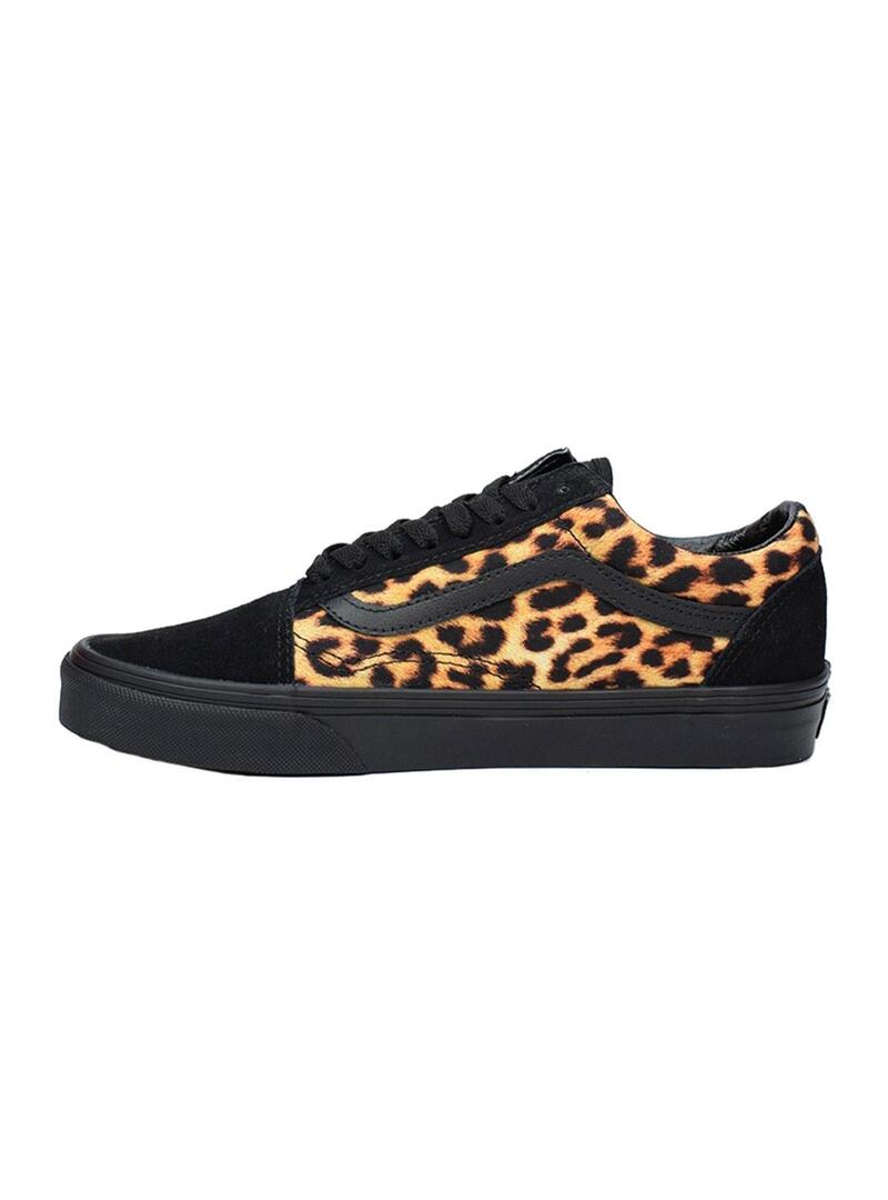 Zapatilla Mujer Vans Old Skool Leopard Black