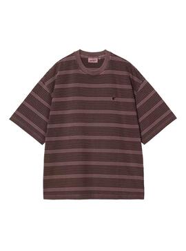 Camiseta Hombre Carhartt WIP Hanson Rayas Marrones