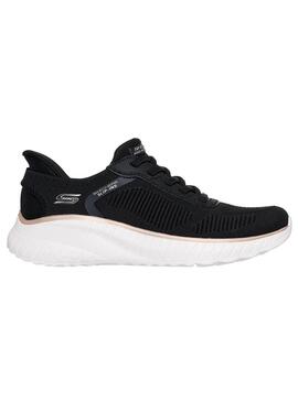 Zapatilla Mujer Skechers Bobs Squad Slip Negro/Dor