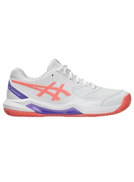 Zapatilla Mujer Asics Gel-Dedicate 8 Padel Blanca Coral