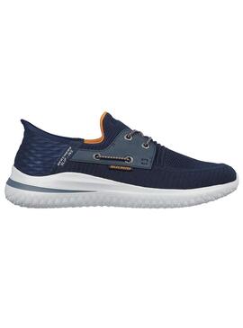 Zapatilla Hombre Skechers Delson Slip In Marino