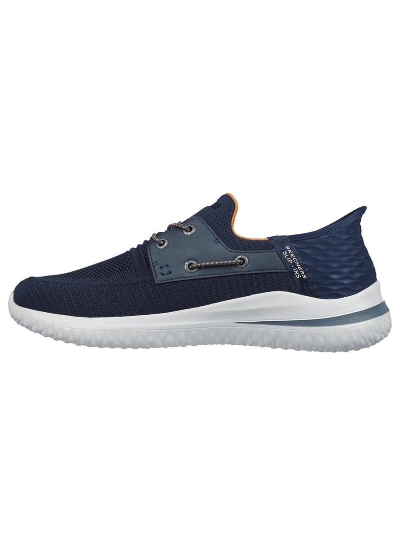 Zapatilla Hombre Skechers Delson Slip In Marino
