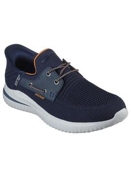 Zapatilla Hombre Skechers Delson Slip In Marino