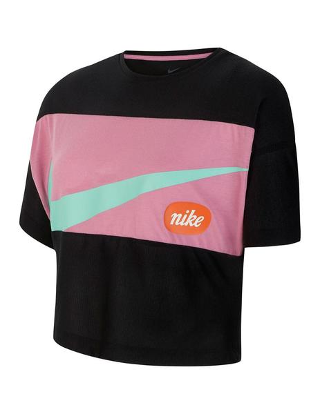Camiseta Niña Nike Top Negra/Rosa