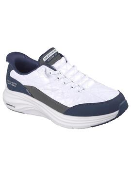 Zapatilla Hombre Skechers Contour Foam Blanco Azul