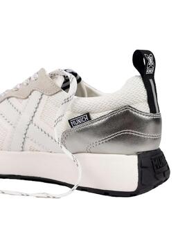 Zapatilla Mujer Munich Xemine 02 Blanca Plata