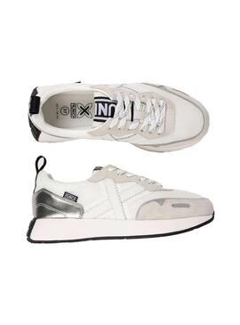 Zapatilla Mujer Munich Xemine 02 Blanca Plata