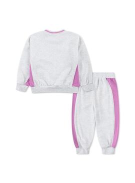 Chandal Niño/a Nike Ft Color Blocked Gris Rosa