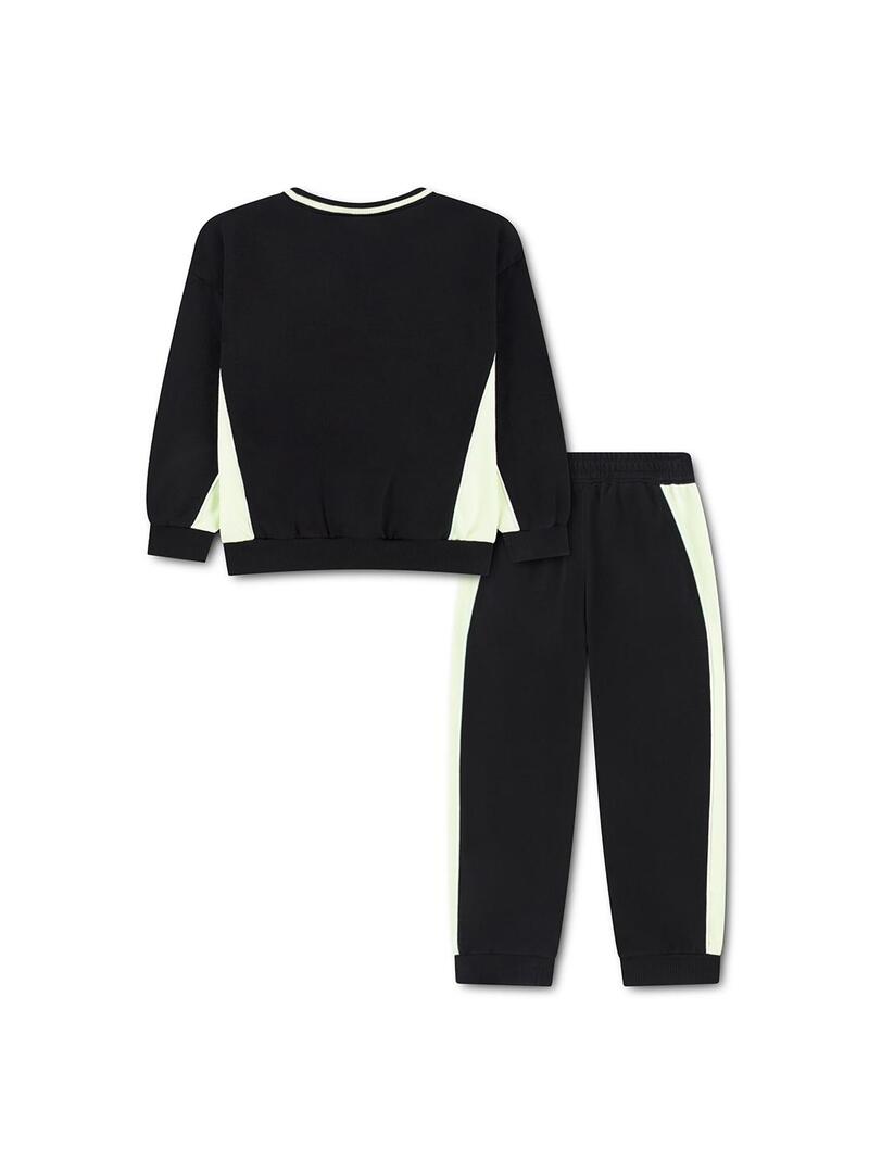 Chandal Niño/a Nike Ft Color Blocked Negro Fluor