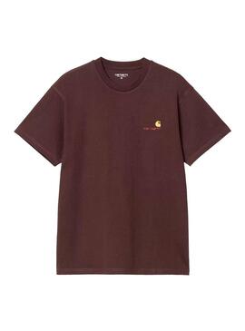 Camiseta Hombre Carhartt WIP American Scrpt Marron