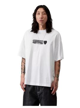Camisetas Hombre Carhartt WIP Deconstructed Tren Blanca