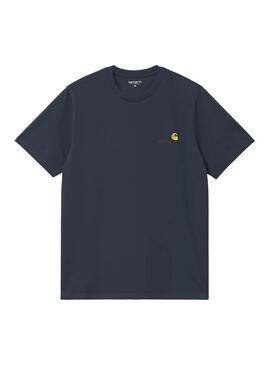 Camiseta Hombre Carhartt WIP American Script Marin