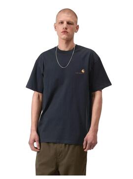 Camiseta Hombre Carhartt WIP American Script Marin
