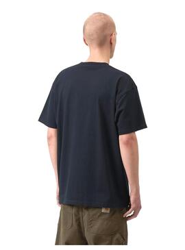 Camiseta Hombre Carhartt WIP American Script Marin
