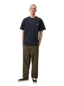Camiseta Hombre Carhartt WIP American Script Marin